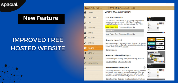 Free Hosted Radio Station Website - Spacial